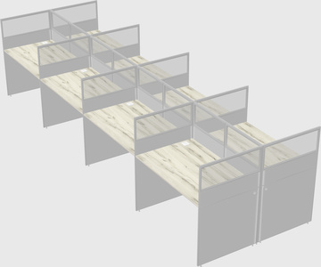 Shared rectangular cubicle