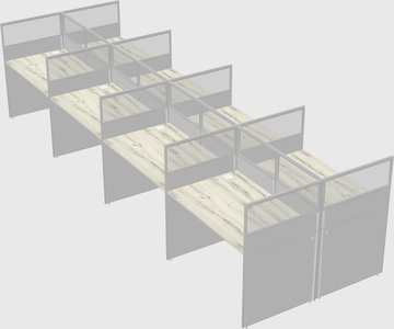 Shared rectangular cubicle