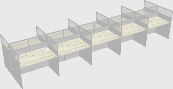 Shared rectangular cubicle