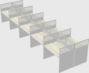 Shared rectangular cubicle