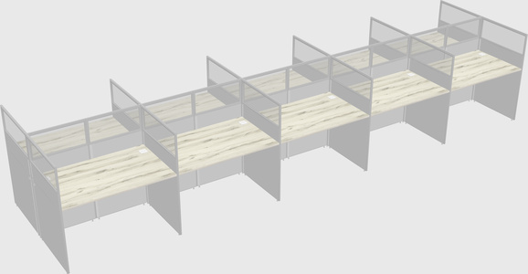 Shared rectangular cubicle