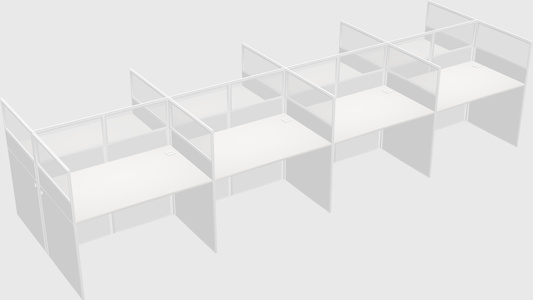 Shared rectangular cubicle