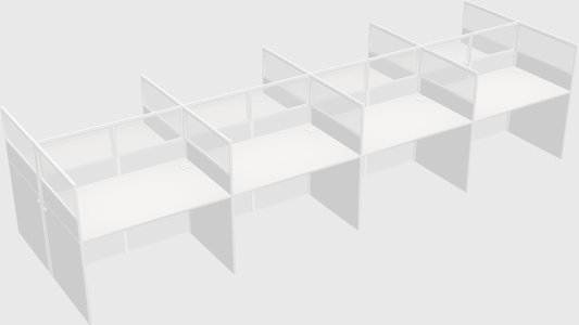 Shared rectangular cubicle