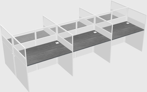 Shared rectangular cubicle