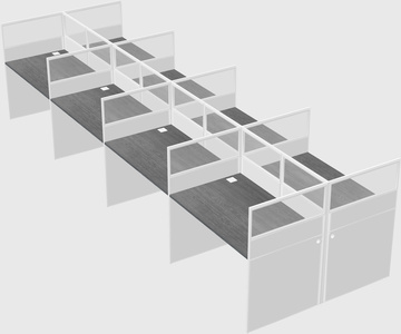 Shared rectangular cubicle