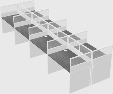 Shared rectangular cubicle