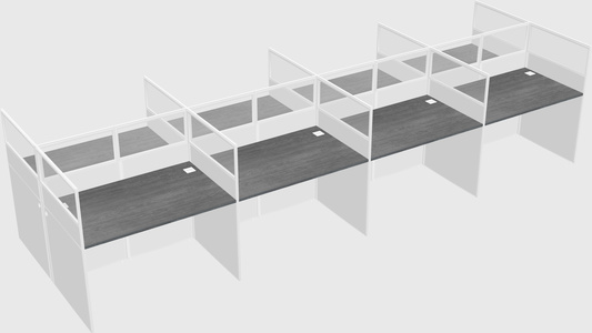 Shared rectangular cubicle
