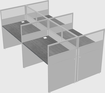 Shared rectangular cubicle