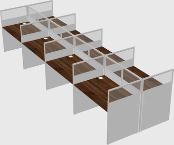 Shared rectangular cubicle