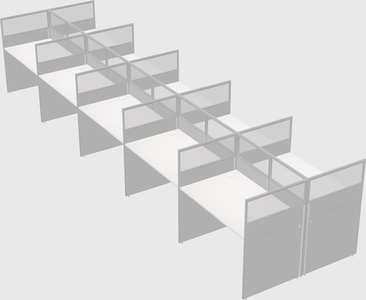 Shared rectangular cubicle