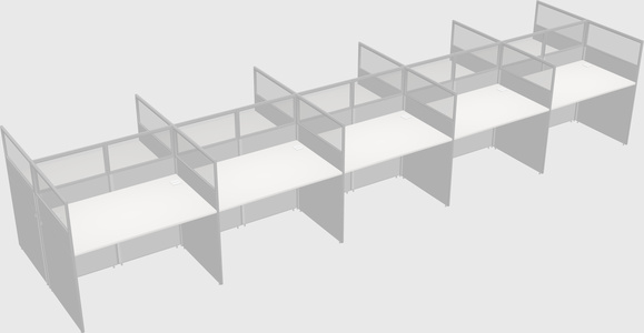 Shared rectangular cubicle