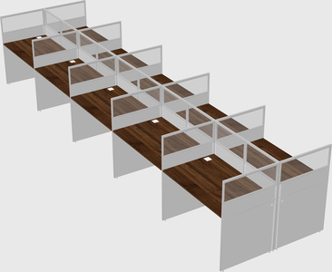 Shared rectangular cubicle