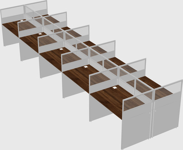 Shared rectangular cubicle
