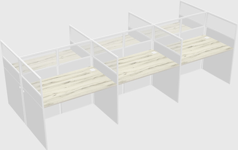Shared rectangular cubicle