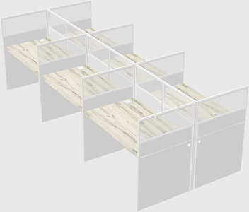 Shared rectangular cubicle