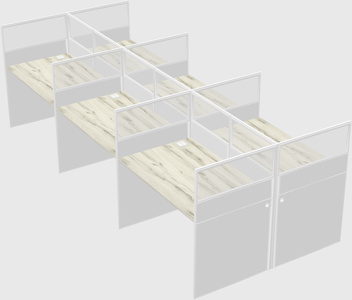 Shared rectangular cubicle