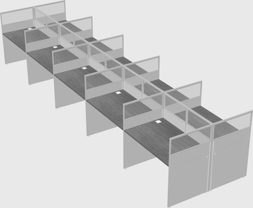 Shared rectangular cubicle