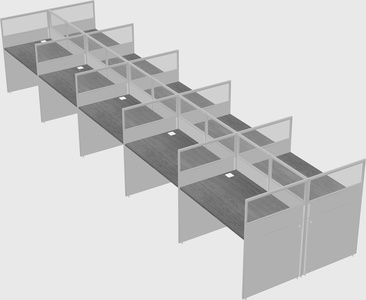 Shared rectangular cubicle