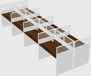 Shared rectangular cubicle