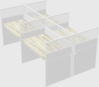 Shared rectangular cubicle