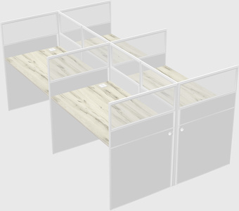 Shared rectangular cubicle