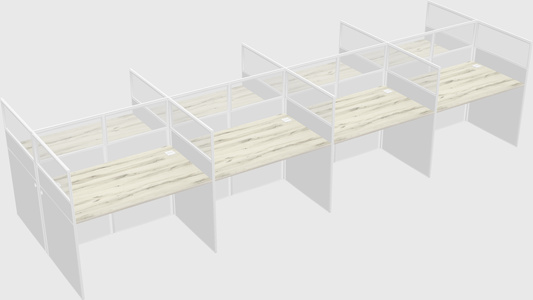 Shared rectangular cubicle