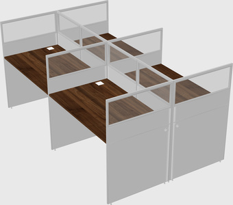 Shared rectangular cubicle