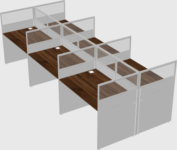 Shared rectangular cubicle