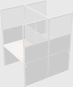 Shared rectangular cubicle