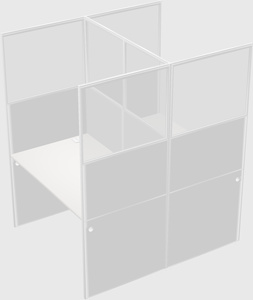 Shared rectangular cubicle