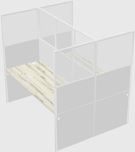 Shared rectangular cubicle