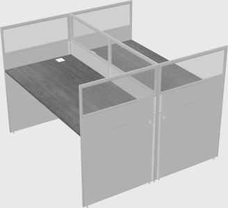Shared rectangular cubicle