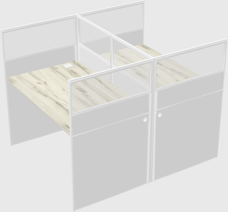 Shared rectangular cubicle