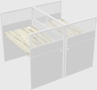 Shared rectangular cubicle