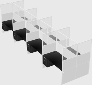 Shared rectangular cubicle