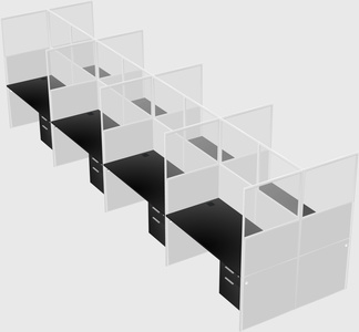 Shared rectangular cubicle