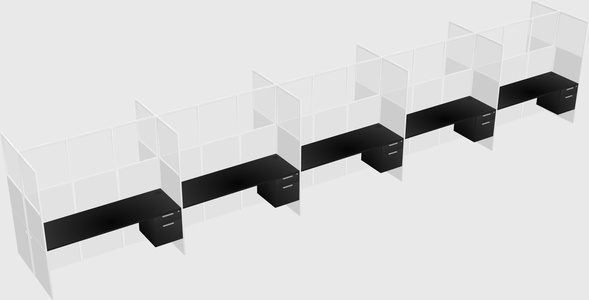 Shared rectangular cubicle