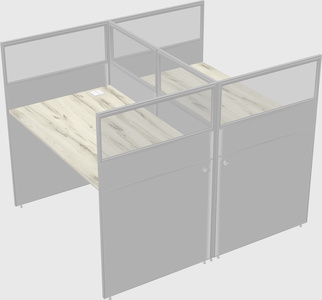 Shared rectangular cubicle