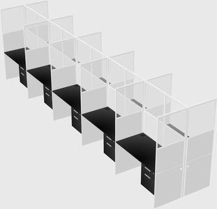 Shared rectangular cubicle