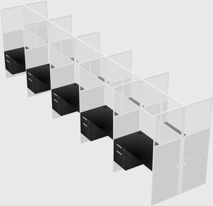 Shared rectangular cubicle