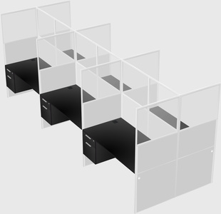 Shared rectangular cubicle