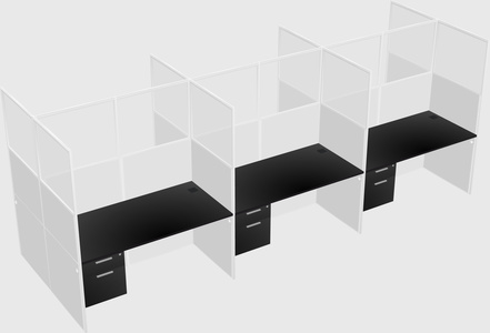 Shared rectangular cubicle