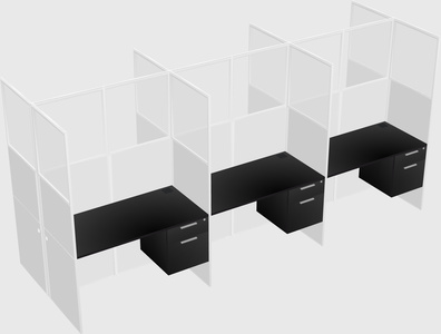 Shared rectangular cubicle