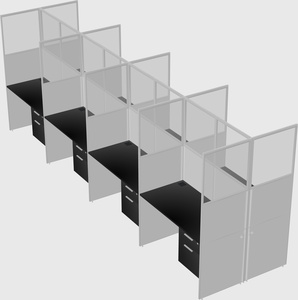 Shared rectangular cubicle