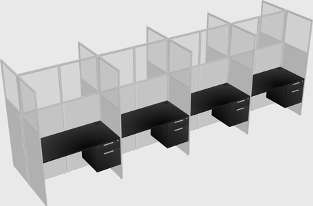 Shared rectangular cubicle