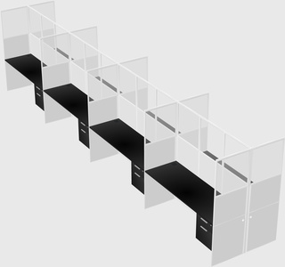 Shared rectangular cubicle