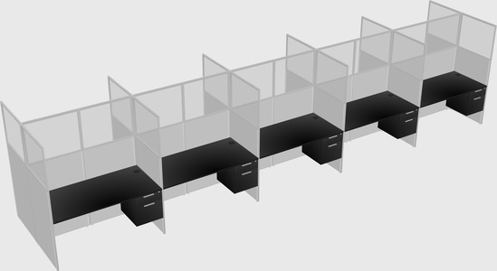 Shared rectangular cubicle