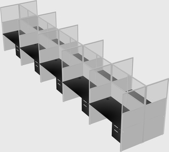 Shared rectangular cubicle