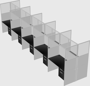 Shared rectangular cubicle