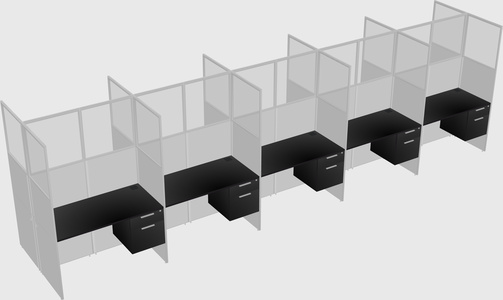 Shared rectangular cubicle
